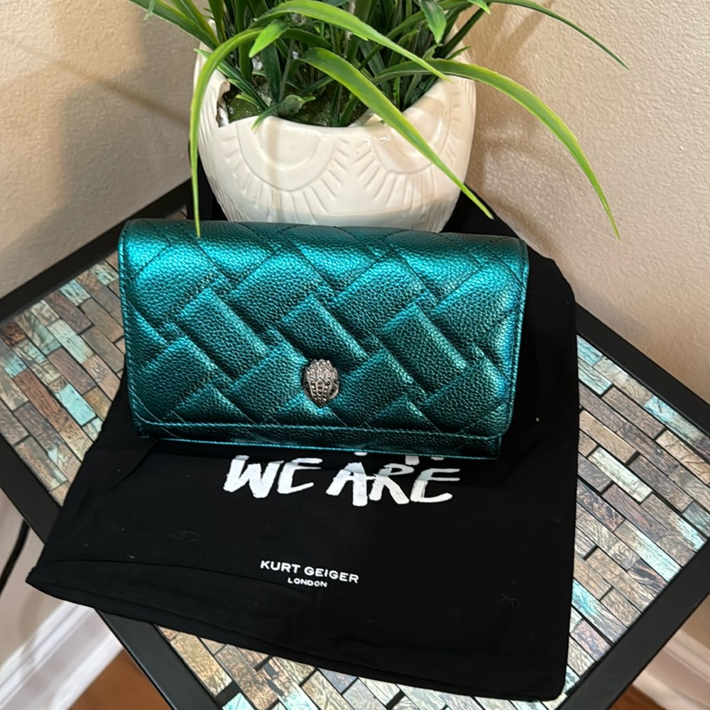 Kurt Geiger London Extra Mini Kensington Quilted Leather Wallet on a Cha…